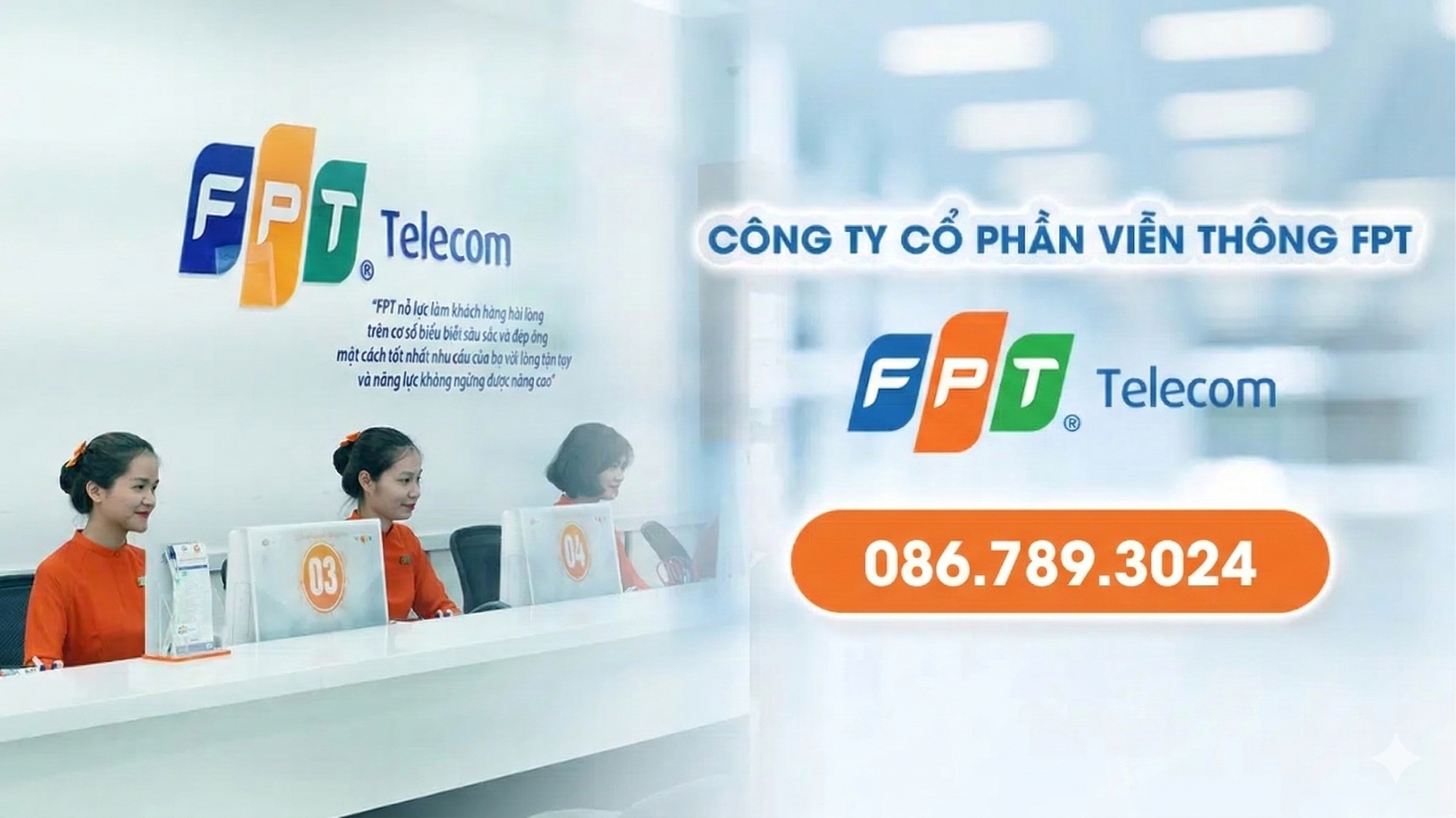 Đội ngũ kỹ thuật viên và văn phòng FPT Telecom Bình Thuận